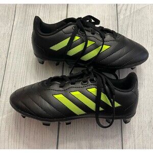Black & Yellow Adidas Boy Girl Soccer Cleats Shoes, Size Youth 13.5